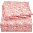 thumbnail image 1 of Viviland Bed Sheet Set for Kids Girls Twin Size 3PCS Microfiber Pink Unicorn Bed Sheet, 1 of 7