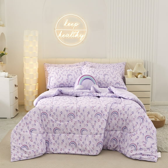 Viviland Classic 6 Piece Unicorn Dreams Multicolor Bed in a Bag, Twin