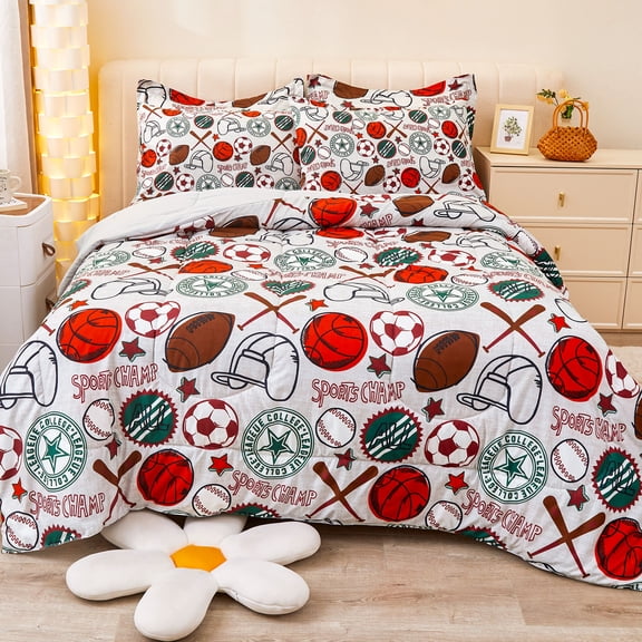 Viviland Full Comforter Set, Kids Brushed Microfiber Full Bedding Set - 7 Pieces Machine Washable Bed in A Bag with Soft Comforters, Sheet Set, Shams, Cow Print