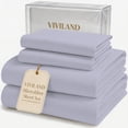 thumbnail image 1 of Viviland Full Size Sheet Set,Cozy Microfiber Full Bed Fitted Sheet with 15" Deep Pocket & Non-Slip Straps, Double Bedding Sheets & Pillowcases, Voilet, 1 of 9