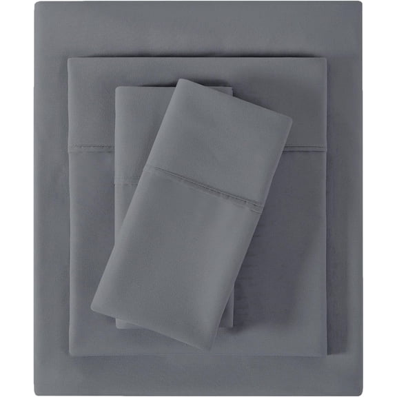 Viviland Twin Size Sheet Set - Soft Twin Bed Sheets - Brushed Microfiber Fitted Sheet with 15" Deep Pockets - Breathable 3 Pieces Sheet Set for Twin Bed - Bedding Sheets & Pillowcases, Dark Grey