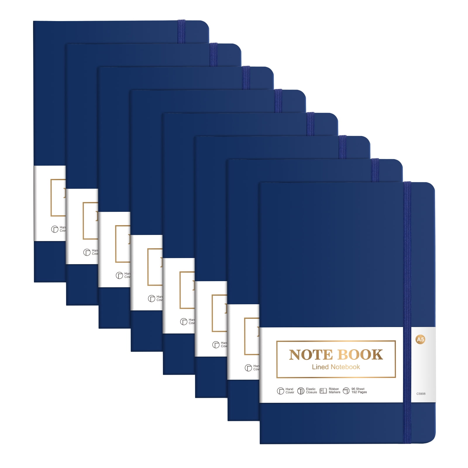 Vivin 8 Pack Lined Journal Notebooks for Writing, 192 Pages, 5.5 x 8.3 ...