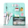 thumbnail image 1 of Vivin Desk Organizer, Small 2 Drawer Unit and Pen Holders, Multi-Purpose Pegboard organizer For Home Office, Mint gree, 1 of 7