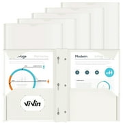 Vivin Letter Size Plastic File Folders with Pockets and Prongs, White