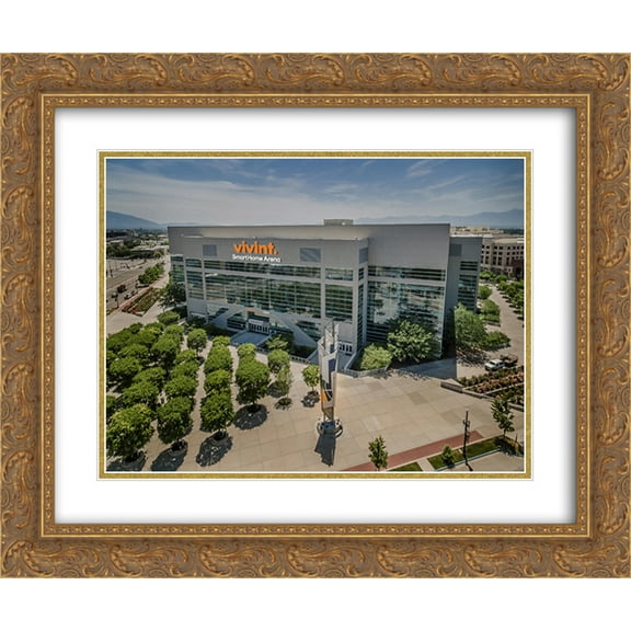 Vivint Smart Home Arena 2x Matted 24x20 Gold Ornate Framed Art Print from the Stadium Series