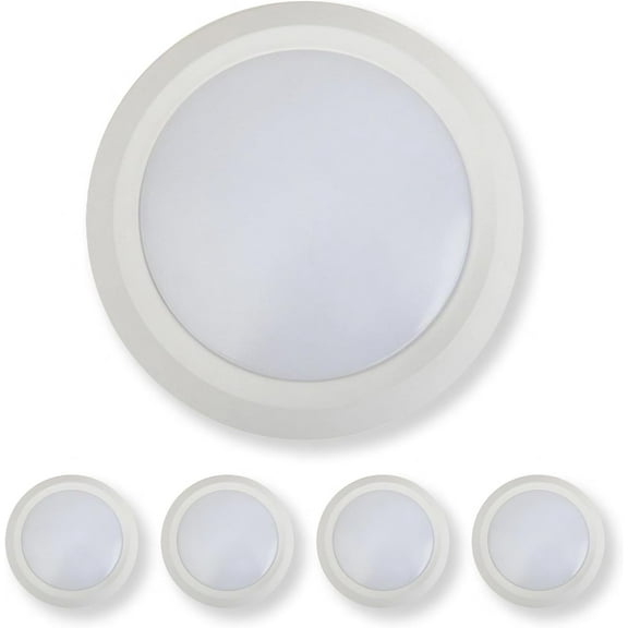 Vivio Lighting 4 Pack 5/6” Inch LED Disk Lights Dimmable Surface Flush Mount Ceiling Light for Kitchen, Living Room, Bedroom, Office 15W 3000K 1080LM White Low Profile Ceiling Light Fixture