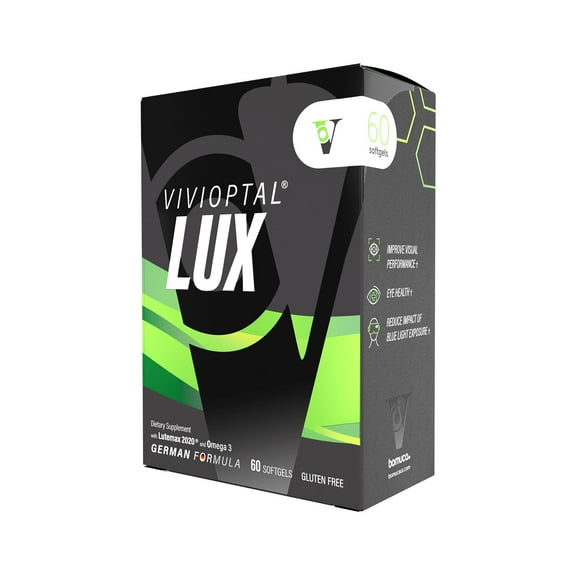 Vivioptal Lux 60 Softgels, Omega 3, Zinc, and Vitamin C & E, Multivitamin & Multimineral, Gluten Free, German Formula