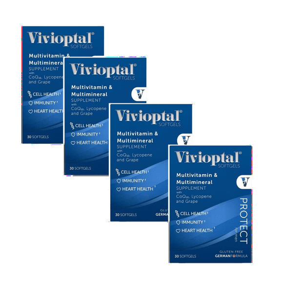 Vivioptal Protect for Men 4 Pack(30capsules)-Good for Immunity/Cell Health-Gluten Free/Multivitamin