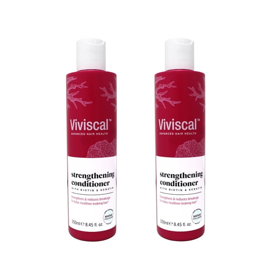 2 Pack - Viviscal Hair Strengthening Conditioner, 8.45 Fl Oz – Reduces Breakage & Strengthens Hair – With Biotin, Keratin & Marine Extracts – For Fuller, Healthier-Looking Hair