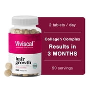 Viviscal Hair Growth Supplements for Women, Thicker Fuller Hair Support for Thinning Hair and Hair Loss, with Biotin and Collagen, Drug-Free, 180 Tablets, 90-Day Supply