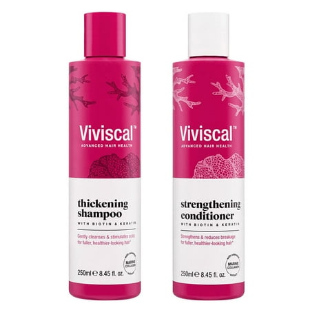 Viviscal Thickening Shampoo & Strengthening Conditioner Set with Biotin & Keratin, 8.45 oz Each