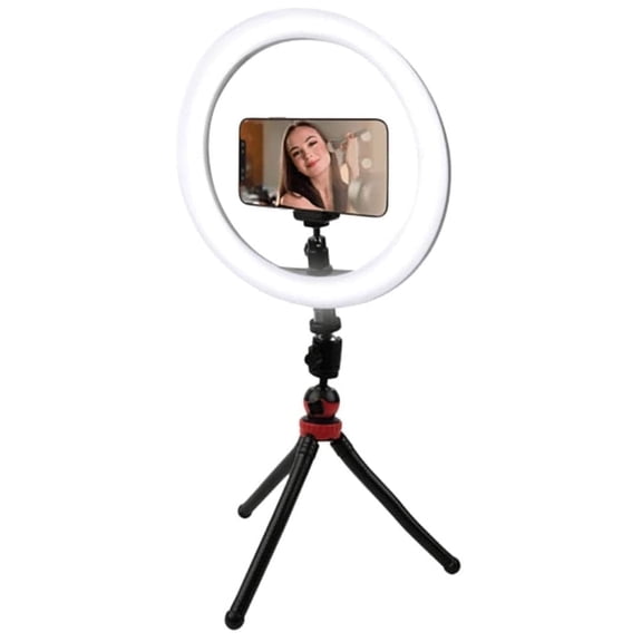 Vivitar 10" LED Ring Light + Tripod + Phone Clamp Vlog Stream Essentials VIVRL10