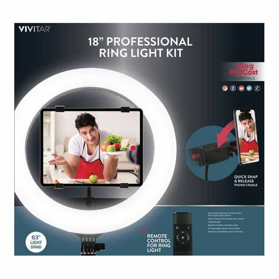 Vivitar 18" Professional Ring Light Kit with Light Stand VIVRL18KITPRO