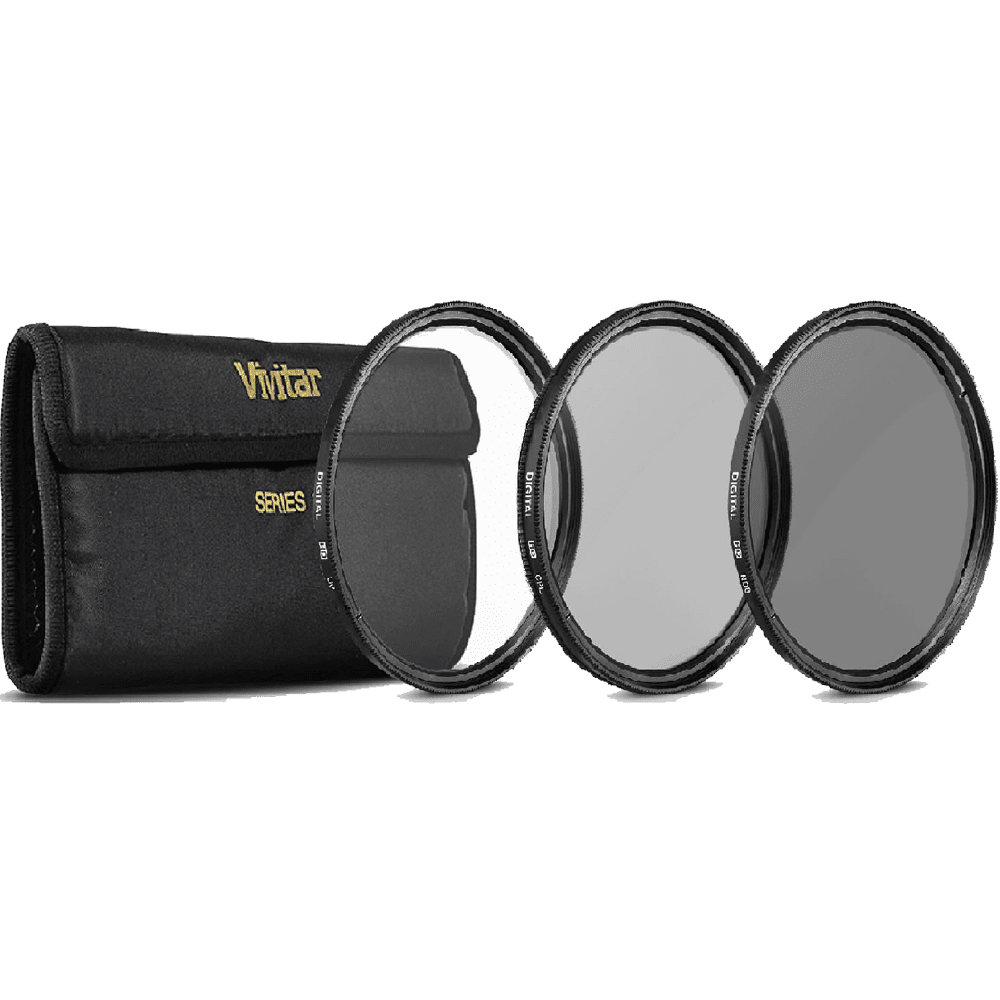 Vivitar 58mm UV CPL ND8 Filter Kit MultiCoated HD Lenses for Canon