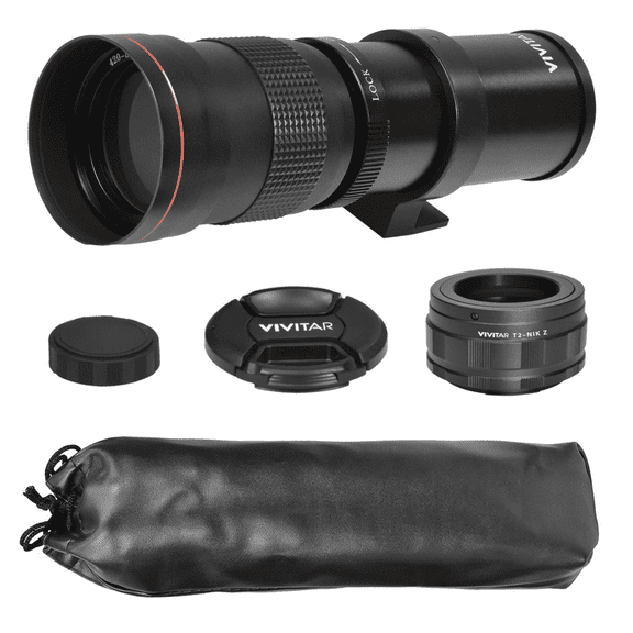 Vivitar 420-800mm f/8.3 Manual Focus Telephoto Zoom Lens & T Mount For Nikon Z