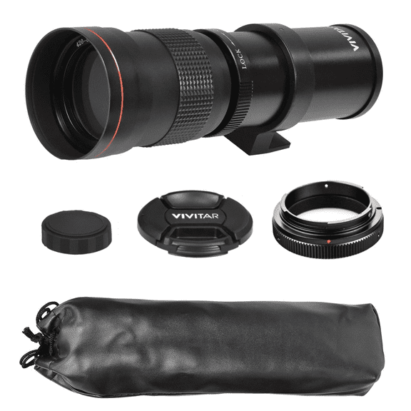 Vivitar 420-800mm f/8.3 Manual Focus Telephoto Zoom Lens & T-Mount for Canon EF