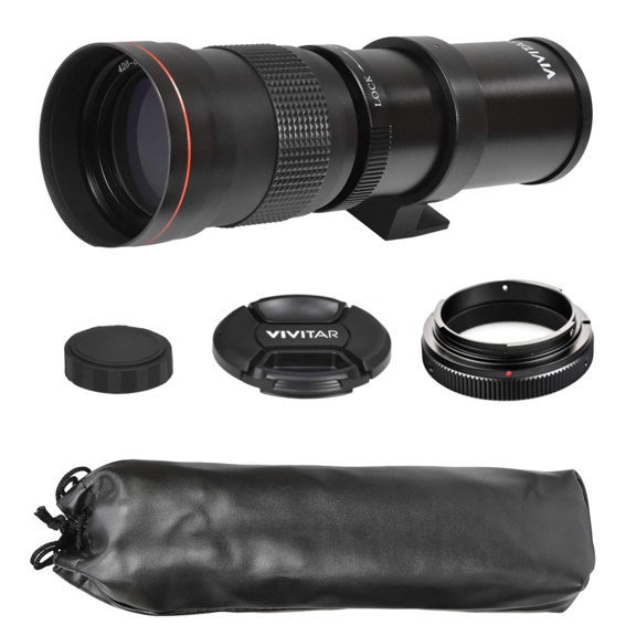 Vivitar 420-800mm f/8.3 Manual Focus Telephoto Zoom Lens & T-Mount for Canon EF