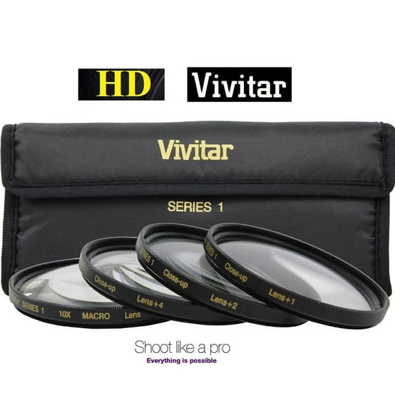Vivitar 49mm Hi-Def 4-Pcs +1 +2 +4 +10 Close Up Macro Lens Set