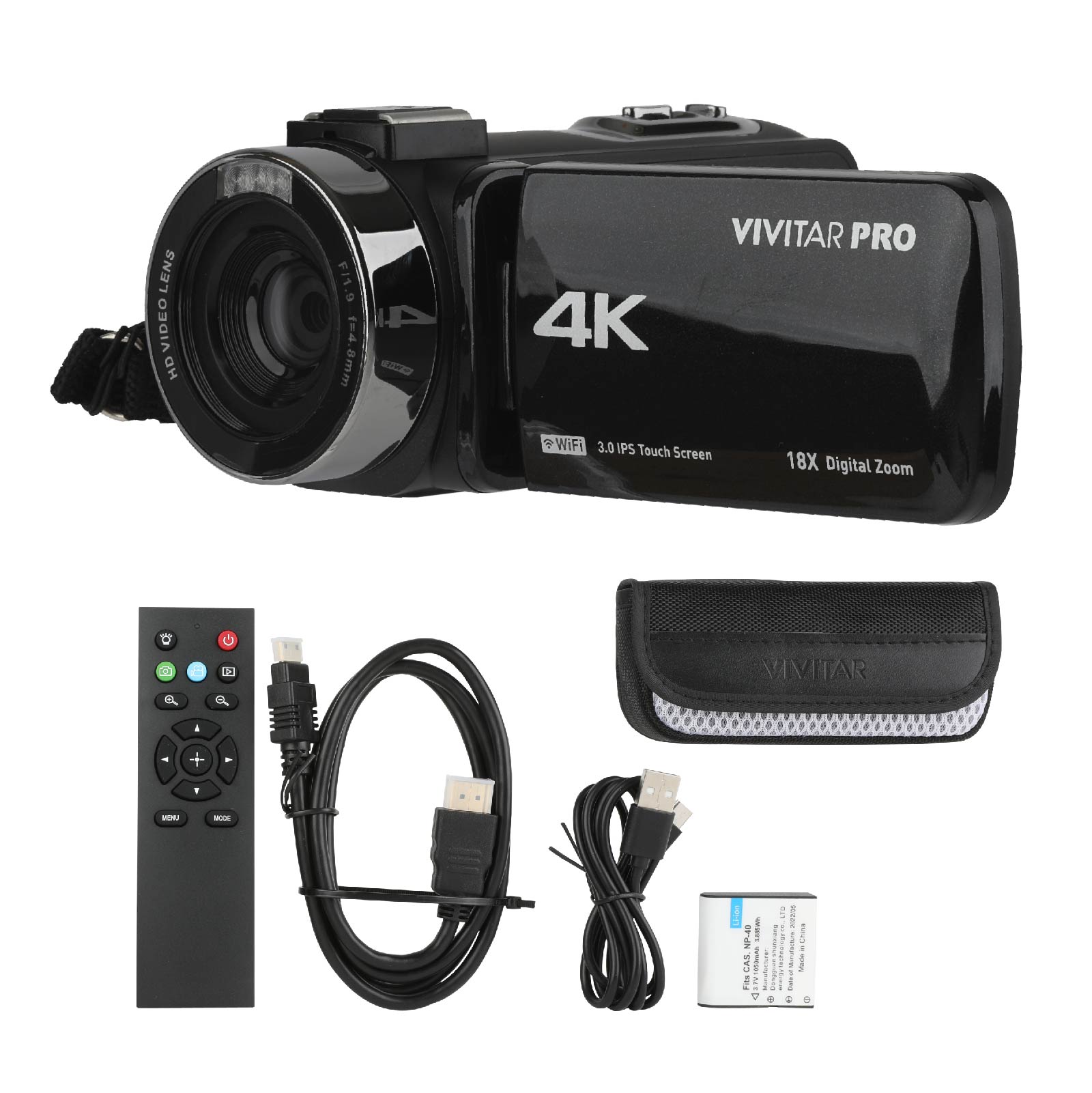 Vivitar 4K HD Digital Video Camera, Night Vision, WIFI, Remote Control - image 1 of 11