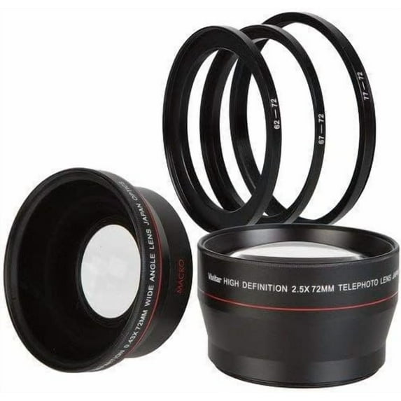 Vivitar 72MM Telephoto and Wide Angle Lens Adapter Kit