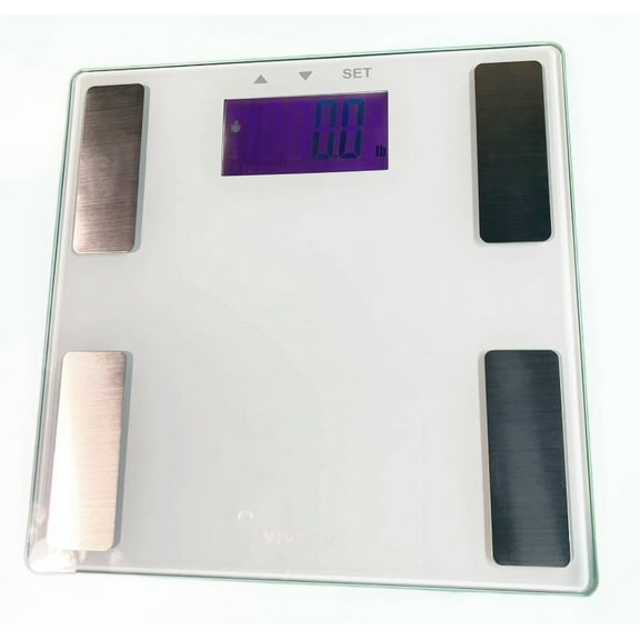 Vivitar Bathroom Smart Body Scale Weight Analysis Giant LCD Wireless PS-V163-WHT