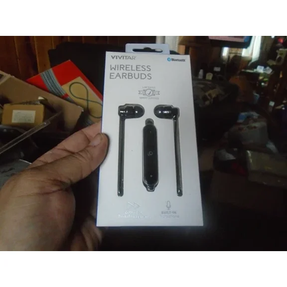 Vivitar Black Bluetooth Wireless Earphones Ear Buds Headset
