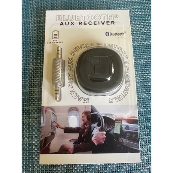 Vivitar Bluetooth Aux Receiver 3.5Mm Male-To-Male Usb-C Charging (Black) *New