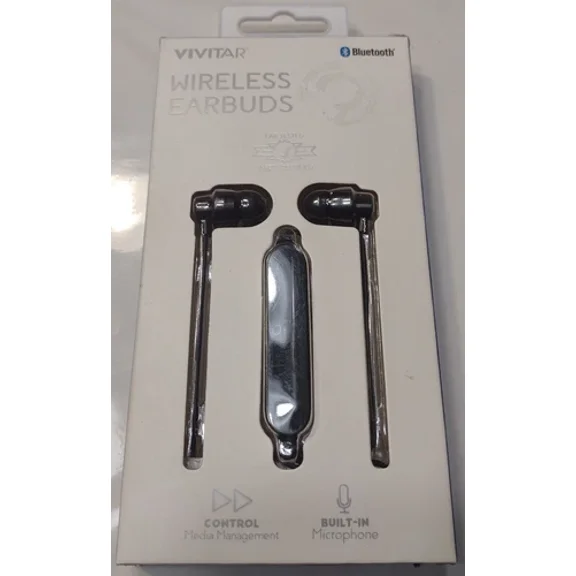 Vivitar Bluetooth Earphones Superior Premium Sound Black Microphone Sealed New