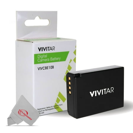 Vivitar CB-E10 7.4V and 1100 mAh Canon LP-E10 Li-ion Replacement Battery Pack