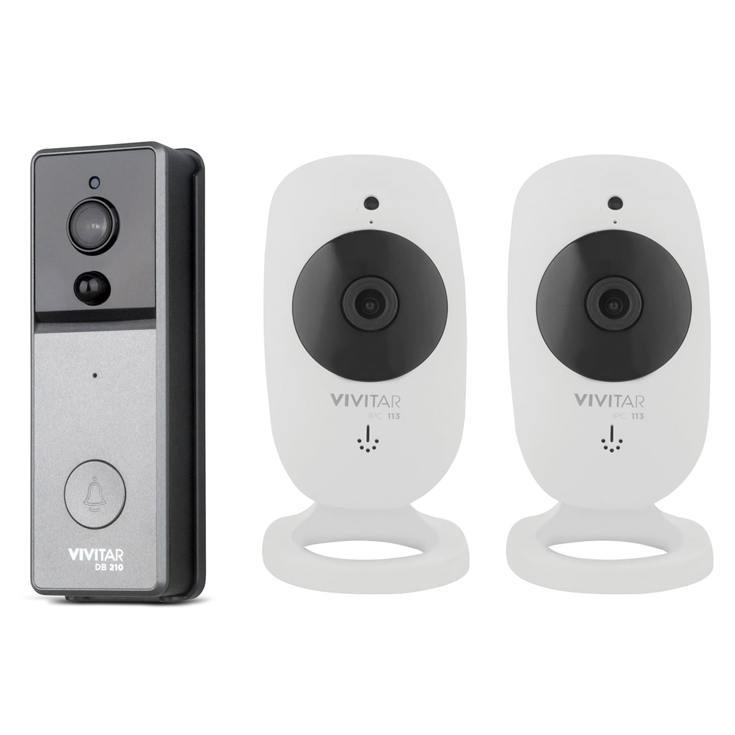 Vivitar DB 210 BLK IP Cam Doorbell with Indoor Chime 2 Pack