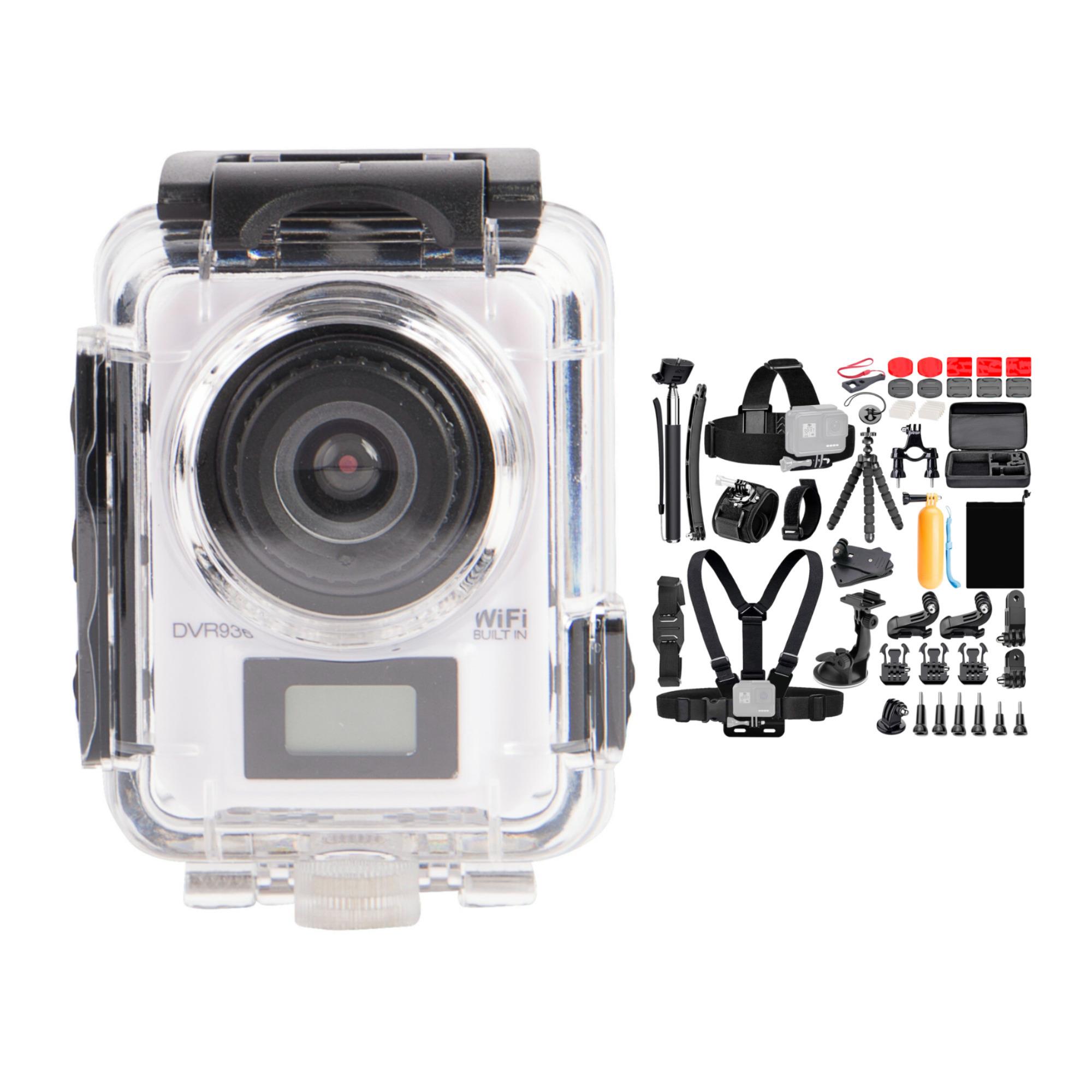 Vivitar DVR 936HD VR936HD Action Camera (White) and Koah 50In1 Camera