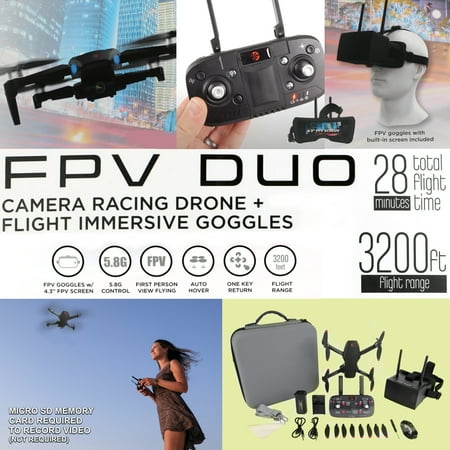 Vivitar - VTI FPV Duo Camera Racing Drone - Black