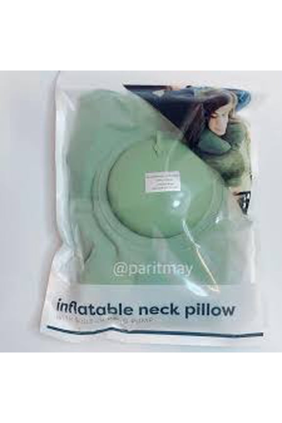 Inflatable Neck Pillow with Built-In Hand Pump