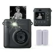 Vivitar InstaPrint Digital Camera, 12MP, 4 Games, 2 Rolls of Paper, Instantly Prints 2 X 3 Pictures -Grey