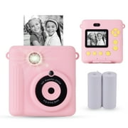 Vivitar InstaPrint Digital Camera, 12MP, 4 Games, 2 Rolls of Paper, Instantly Prints 2" X 3" Pictures -Pink