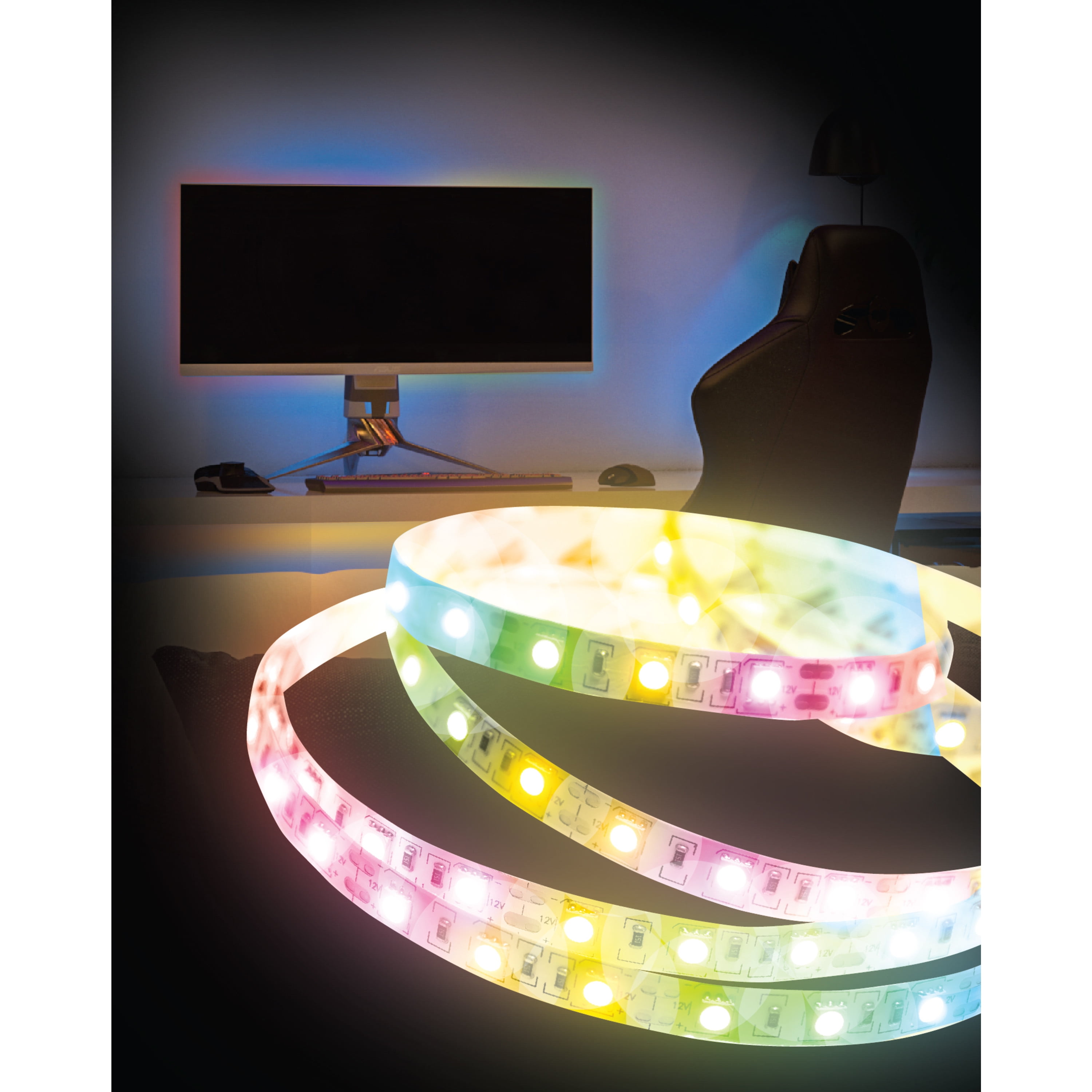 Vivitar LED Ambiance Strip, 6ft, Remote-Controlled, Multi-Hue, Energy-Efficient