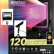 Vivitar LED On-Camera Studio Light with 120 LEDs, Built-In Stand, Wireless App-Enabled Controls, Black