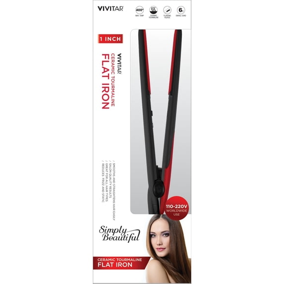 Vivitar PG-8110-RED 1" Tourmaline Flat Iron