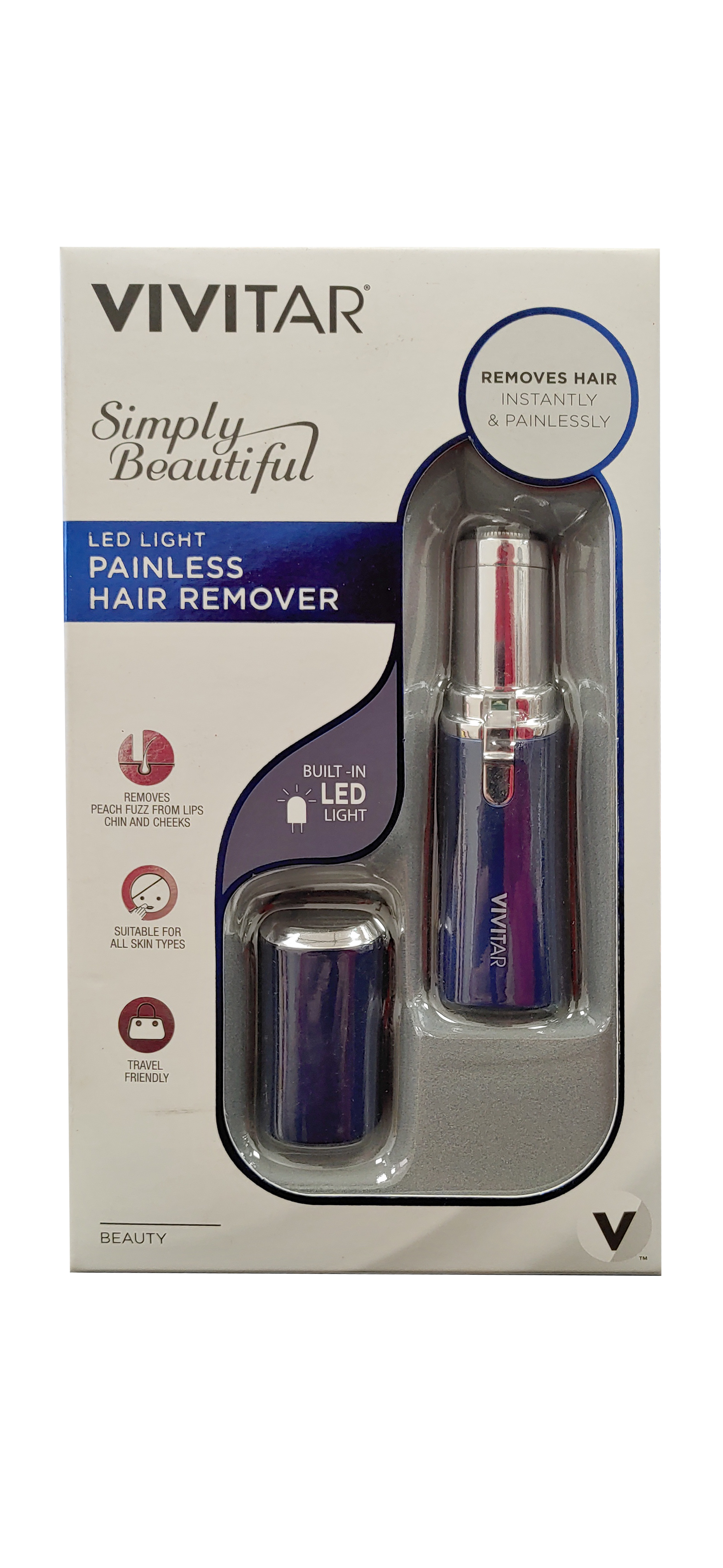 Vivitar PGV027NVY LED Light Painless Hair Remover, Portable And