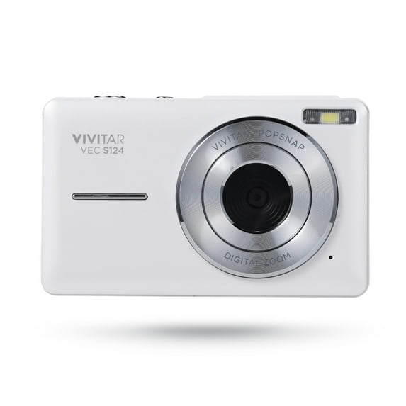 Vivitar Popsnap Compact Digital Camera, White, 16X Zoom, 1080p, Built-in Flash, Micro SD, Slim Lightweight Pocket Design