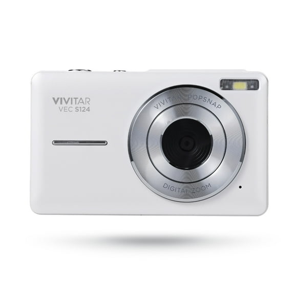 Vivitar Popsnap Compact Digital Camera, White, 16X Zoom, 1080p, Built-in Flash, Micro SD, Slim Lightweight Pocket Design
