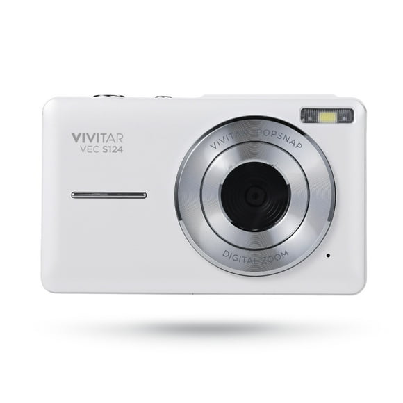 Vivitar Popsnap Compact Digital Camera, White, 16X Zoom, 1080p, Built-in Flash, Micro SD, Slim Lightweight Pocket Design