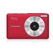 Vivitar PopCam America 250 Digital Camera   USA Celebration Edition, Old Glory Red 48MP Camera with Full HD 1080P Video, 3 Flip Screen, 16X Zoom Compact Vlogging Camera with Built-in Mic