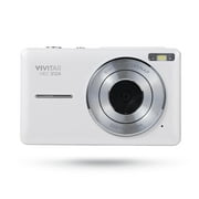 Open Box Vivitar Popsnap Compact Digital Camera, White, 16X Zoom, 1080p, Built-in Flash, Micro SD, Slim Lightweight Pocket Design