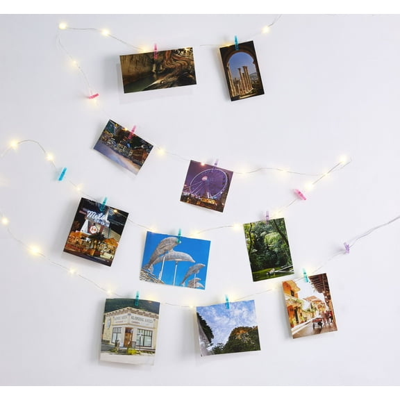 Vivitar String Fairy Lights,15ft - 36 LED Lights, Colored Clips for Hanging Pictures, AAA Battery