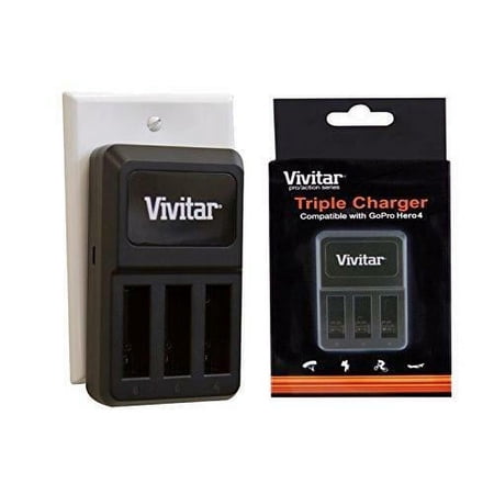 Vivitar Triple Charger with micro USB Connection for GoPro Hero4 (VIV_QC_8203)