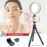 Vivitar Vlog Podcast 6 Inch LED Ring Light Dimmable Lamp for Smartphones/ Iphone