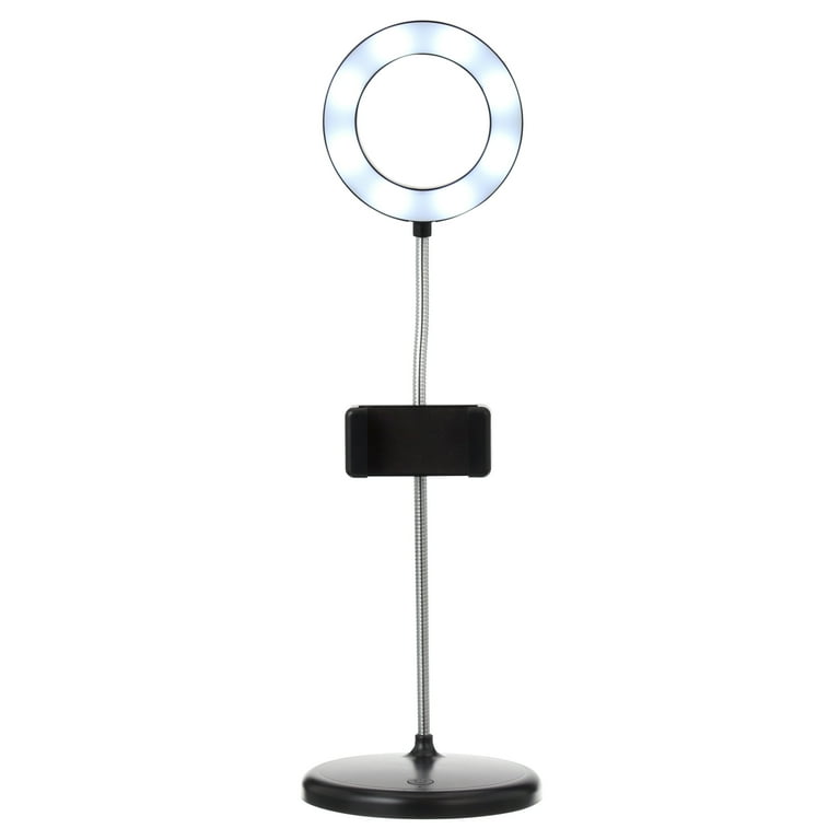Vivitar Vlogging Desk Lamp with White LED Ring Light and Vivitar Vlogging Desk Lamp with White LED Ring Light and