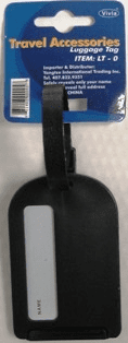 Vivla Luggage Tag made of rigid hard plastic with adjustable hang strap,