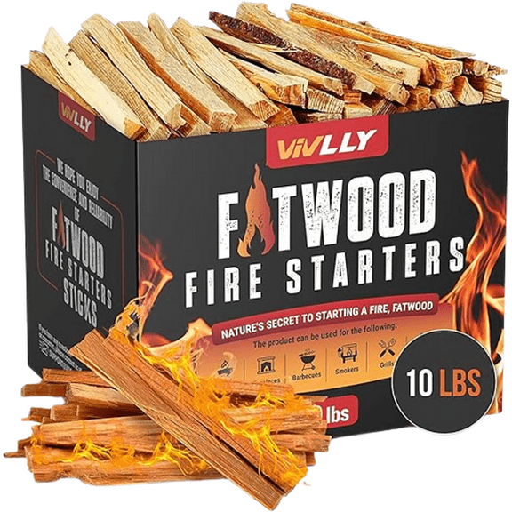 Vivlly 10lbs. Fatwood Fire Starter Pack Firewood Lighter Kindling Sticks wood